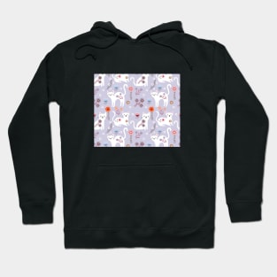 Cats pattern with flowers Hoodie